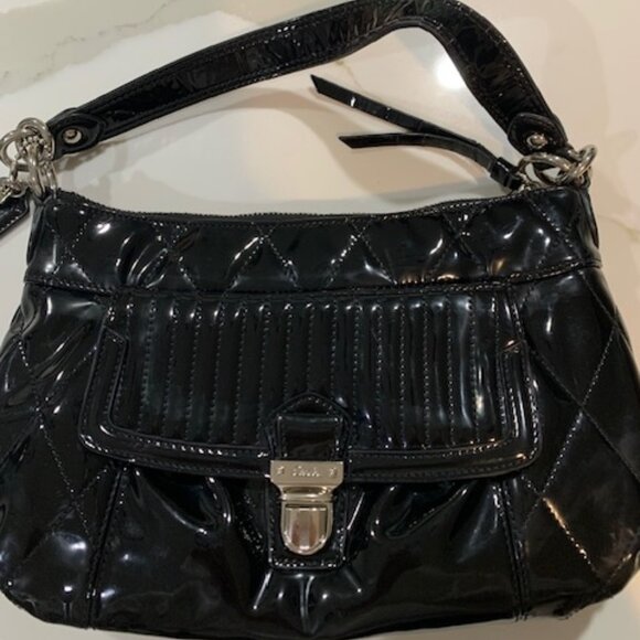Coach Poppy Liquid Gloss Groovy Black Tote - Picture 3 of 10